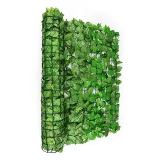 Gard artificial verde cu frunze, 300x100cm, ECO
