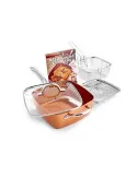 Tigaie multifunctionala cu 5 piese, non-aderenta,patrata, fripteuza, Migas