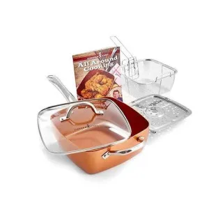 Tigaie multifunctionala cu 5 piese, non-aderenta,patrata, fripteuza, Migas 2