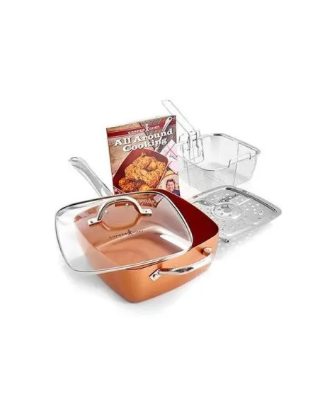 Tigaie multifunctionala cu 5 piese, non-aderenta,patrata, fripteuza, Migas