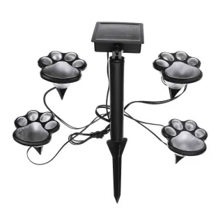 Set 4 Lămpi Solare Paw Print – Iluminare Decorativă cu Labuțe
