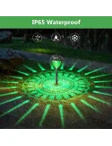 Set 4 Lampi Solare LED pentru Alee și Grădină, Alb Cald + RGB, Schimbare Culoare, IP65