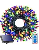 Instalatie solara decorativa, 300 LED-uri, multicolor, 30 m, telecomanda, panou solar mare 2024