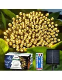 Instalatie solara decorativa, 300 LED-uri, multicolor, 30 m, telecomanda, panou solar mare 2024