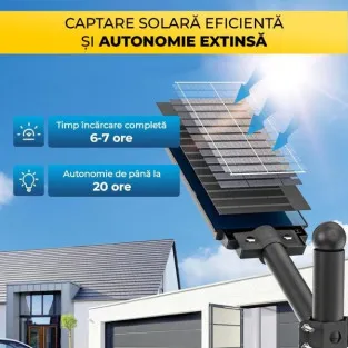 Lampa solara stradala dubla 2400 w ,cu Telecomanda si Suport Metalic 2