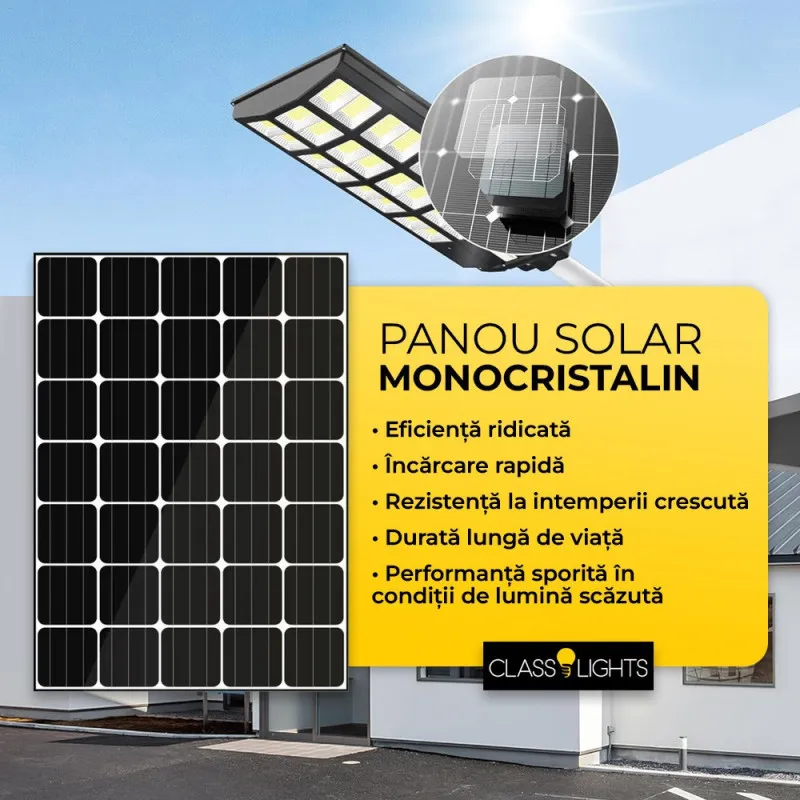 Lampa solara stradala dubla 2400 w ,cu Telecomanda si Suport Metalic