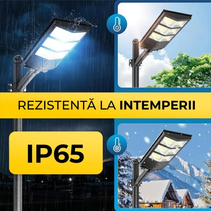 Lampa solara stradala dubla 2400 w ,cu Telecomanda si Suport Metalic