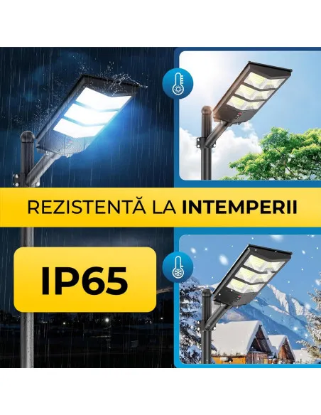 Lampa solara stradala dubla 2400 w ,cu Telecomanda si Suport Metalic