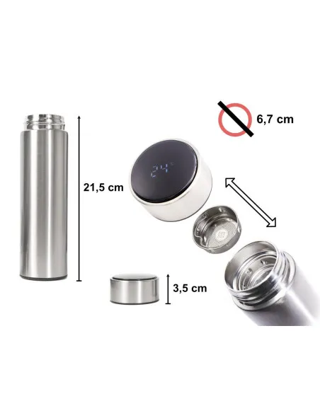 Termos cu Afișaj Electronic Tactil, 500 ml, Oțel Inoxidabil