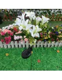 Set 2 Lămpi Solare 6 Crini Albi 70 cm IP65 