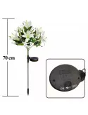 Set 2 Lămpi Solare 6 Crini Albi 70 cm IP65 