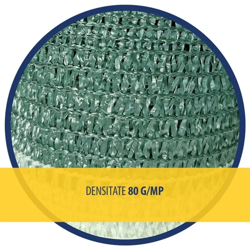 PLASA UMBRIRE 1.5 x 10 M - VERDE + ALB - 80 g/mp red-mag.ro