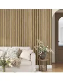 Set 5 x Tapet decorativ autoadeziv, aspect lemn vertical, 30x60cm, model 3D modern, pentru perete interior, imitatie riflaj
