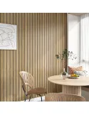  Set 5 x Tapet decorativ autoadeziv, aspect lemn vertical, 30x60cm, model 3D modern, pentru perete interior, imitatie riflaj