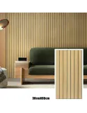  Set 5 x Tapet decorativ autoadeziv, aspect lemn vertical, 30x60cm, model 3D modern, pentru perete interior, imitatie riflaj