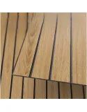  Set 5 x Tapet decorativ autoadeziv, aspect lemn vertical, 30x60cm, model 3D modern, pentru perete interior, imitatie riflaj