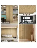  Set 5 x Tapet decorativ autoadeziv, aspect lemn vertical, 30x60cm, model 3D modern, pentru perete interior, imitatie riflaj