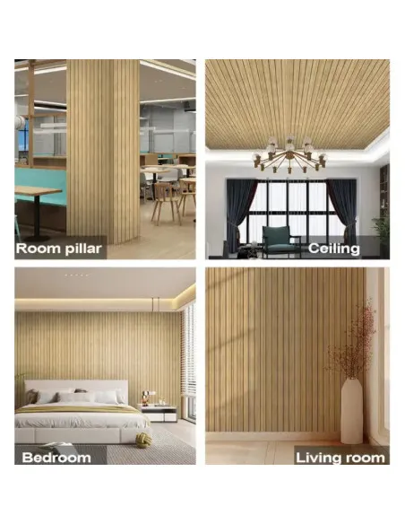  Set 5 x Tapet decorativ autoadeziv, aspect lemn vertical, 30x60cm, model 3D modern, pentru perete interior, imitatie riflaj