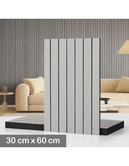  Set 5 x Tapet decorativ autoadeziv, aspect lemn vertical, 30x60cm, model 3D modern, pentru perete interior, imitatie riflaj