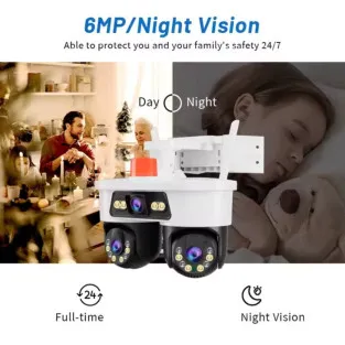 Camera WiFi JORTAN 8 Triple Lens 9MP 360° Alarma Exterior 2