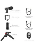 Trepied cu microfon si lumina pentru video, Kit AY-49