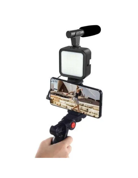 Trepied cu microfon si lumina pentru video, Kit AY-49
