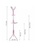 Cuier Metalic Tip Pom, 12 Agatatori pe 3 Nivele, Inaltime 175cm, Culoare Roz