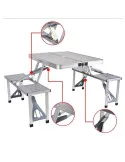 Masa pliabila tip geamantan pentru picnic, din aluminiu
