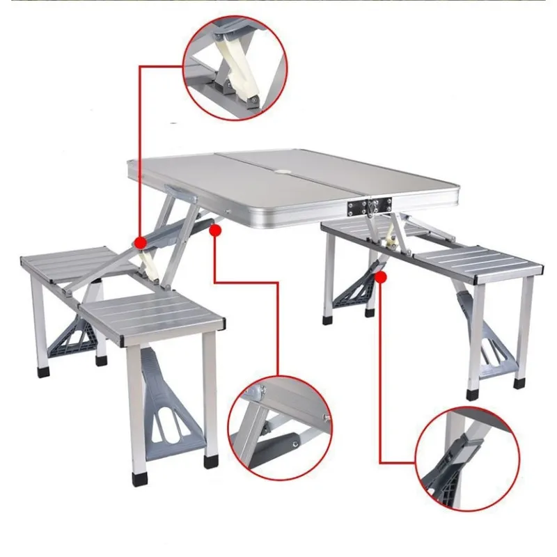 Masa pliabila tip geamantan pentru picnic, din aluminiu