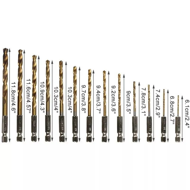 Set 13 burghie extel prindere hexagonala otel 1.5-6.5 mm