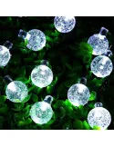 Instalatie solara bila cristal mare, 50 led-uri, alb rece , 6.5 m