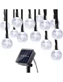 Instalatie solara bila cristal mare, 50 led-uri, alb rece , 6.5 m