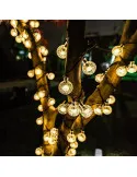 Instalatie solara bila cristal mare, 50 led-uri, alb rece , 6.5 m