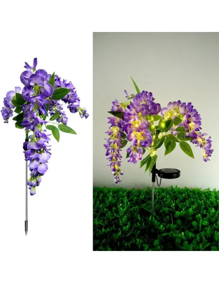 Set 2 Lămpi Solare LED Wisteria, 70 cm, Lumină Albă Caldă, IP65, diverse culori