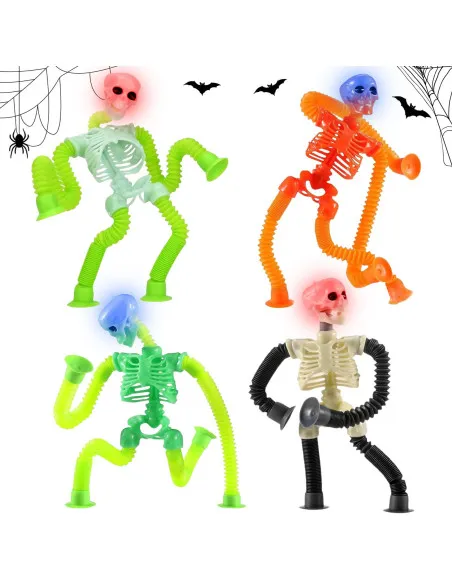 Jucarie Antistres Seasboes Schelet Telescopic 4 Piese LED Multicolor