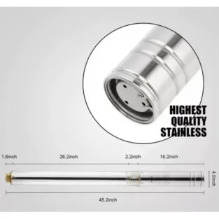 Pompă submersibilă Zinith Italia 4STM807, 1.65 kW, 266 l/min, refulare 80 m, inox, cablu 15 m 2