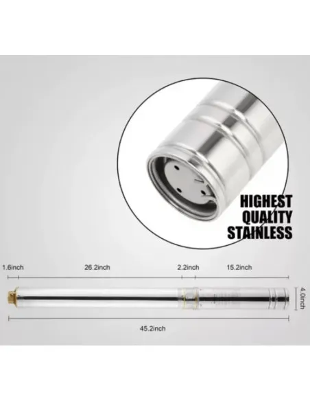 Pompă submersibilă Zinith Italia 4STM807, 1.65 kW, 266 l/min, refulare 80 m, inox, cablu 15 m
