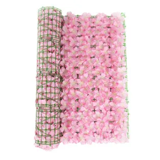 Gard artificial cu flori 100x100 cm, alb