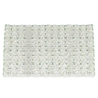 Gard artificial cu flori 100x100 cm, alb 2