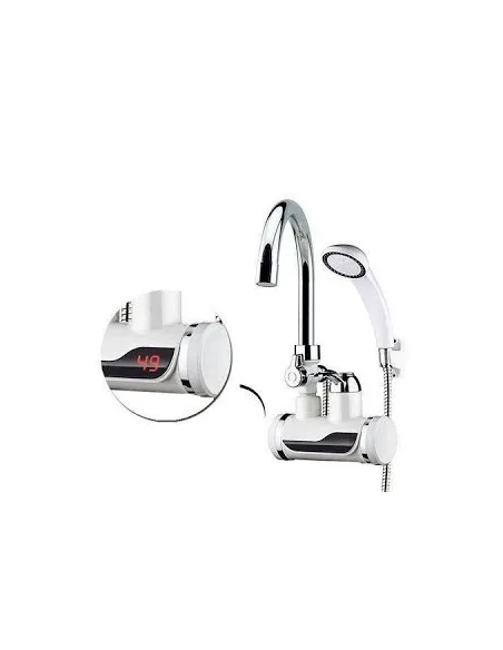 Robinet electric instant apa calda cu display si furtun pentru