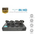 Sistem de supraveghere AHD cu 4 camere IR, de exterior/interor