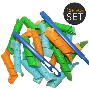 Set de 16 bigudiuri flexibile Hair Wavz, spiralate pentru bucle
