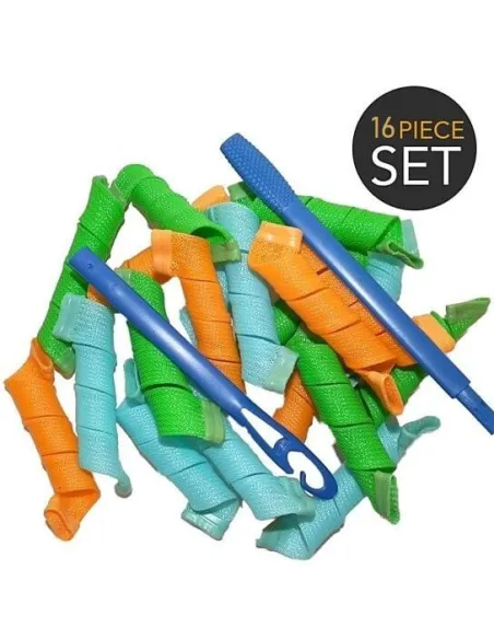 Set de 16 bigudiuri flexibile Hair Wavz, spiralate pentru bucle