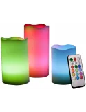Set 3 lumanari led 12 culori cu telecomanda si timer red-mag.ro