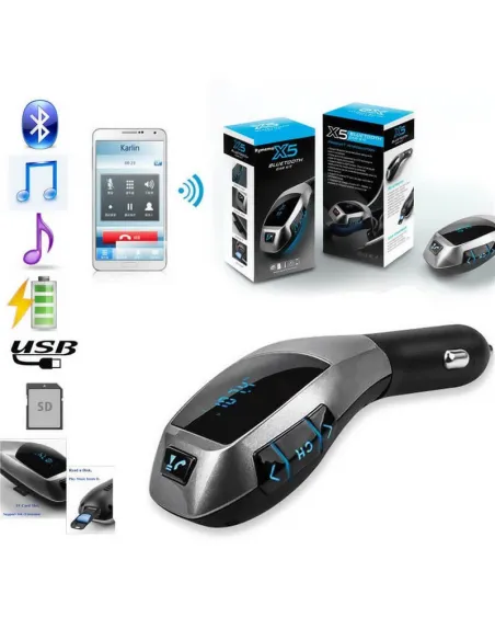 Car Kit Bluetooth X5 - Modulator FM red-mag.ro