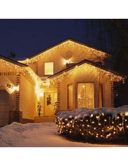 Instalatie 8 metri,ALB CALD 200 LED-uri tip turturi, franjuri