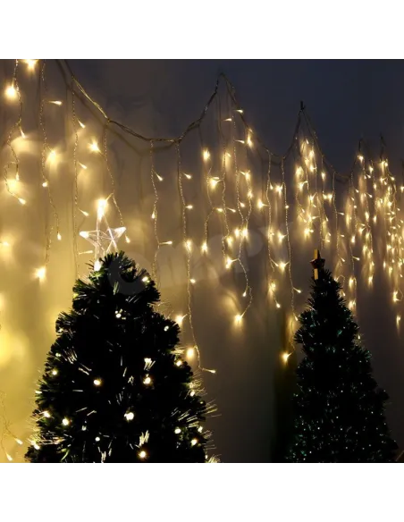 Instalatie 8 metri,ALB CALD 200 LED-uri tip turturi, franjuri