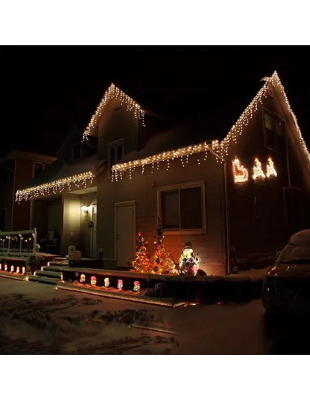 Instalatie 12 metri,ALB CALD, 300 LED-uri tip turturi