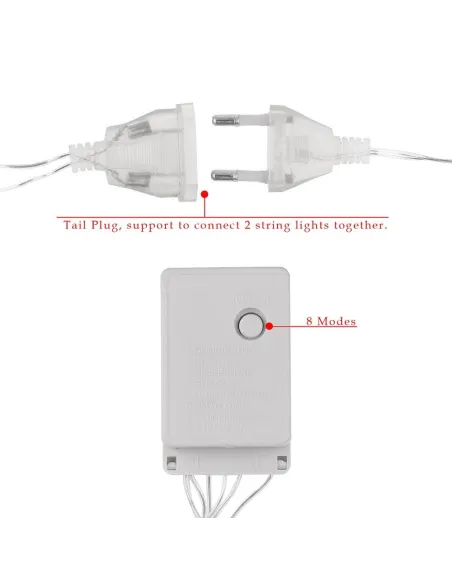 Instalatie 12 metri,MULTICOLOR, 300 LED-uri tip turturi
