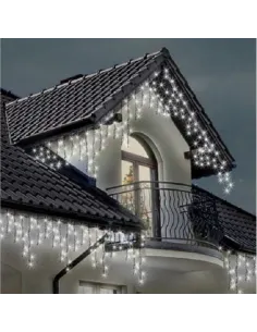 Instalatie 8 metri,ALB RECE, 200 LED-uri tip turturi, franjuri 2
